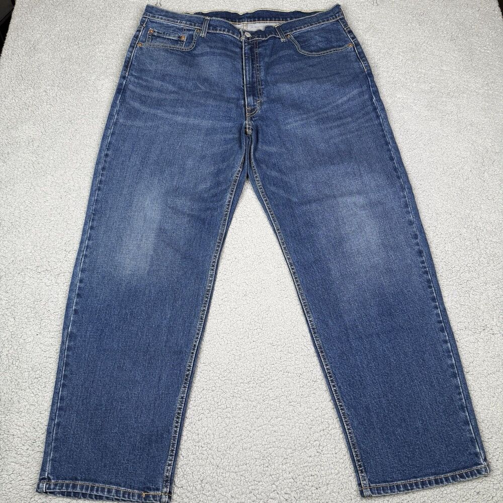 Levis 550 Jeans Mens 40x30 Dark Stonewash Stretch Denim Relaxed Fit Straight Leg